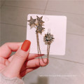 Euro American Vintage Star Alloy Rhinestone Brooch for Women Girl Coat Sweater Accessories Chain Badge Fashion Jewelry Handmade